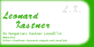 leonard kastner business card